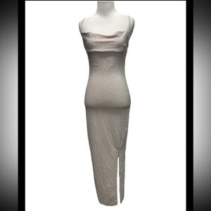 Popular 21 Metallic Sleeveless Bodycon Maxi Dress